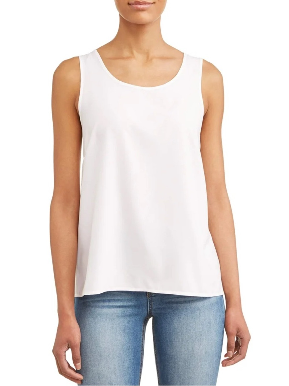 Time and Tru White Scoop Neck Tank Top